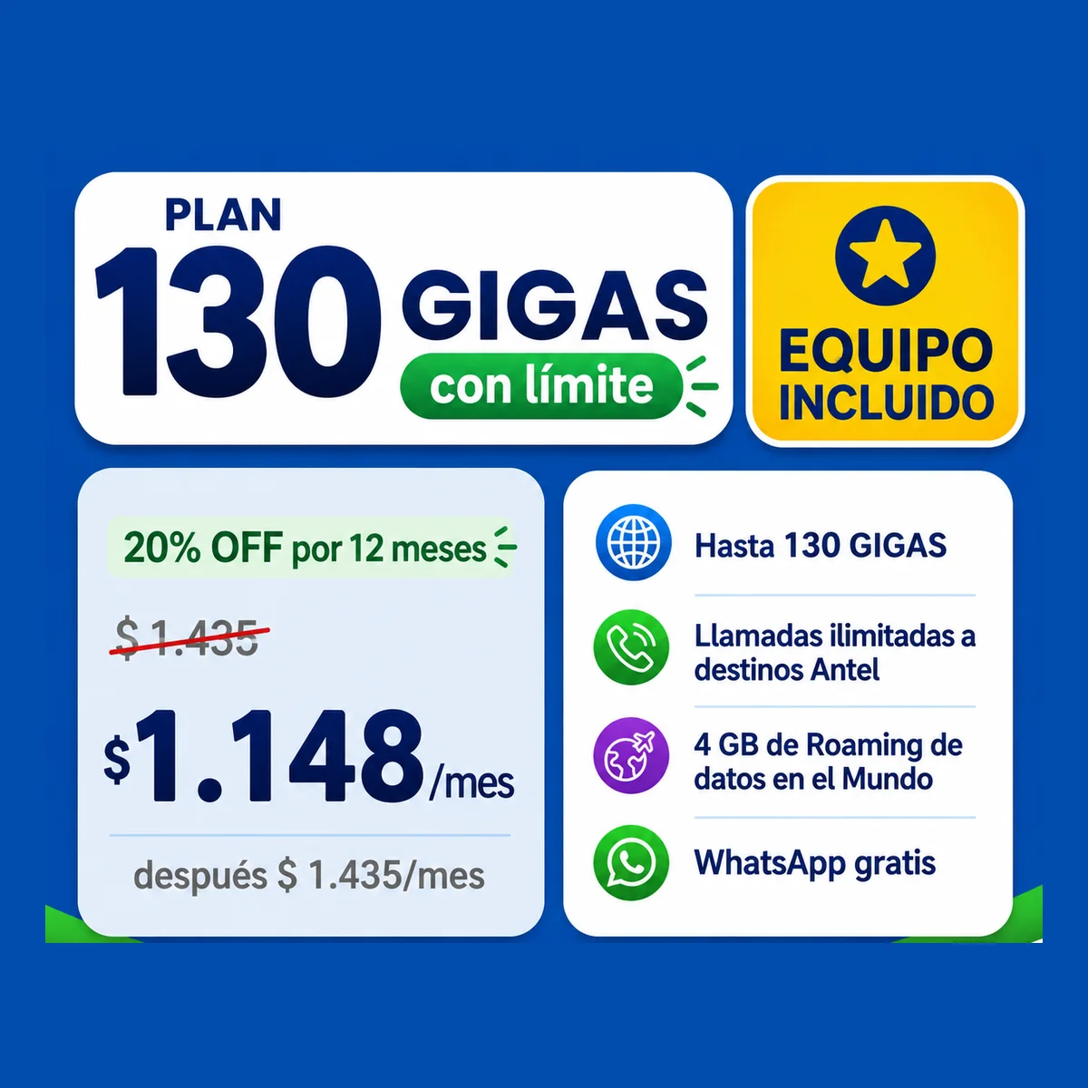 PLAN 130GB PLUS 1
