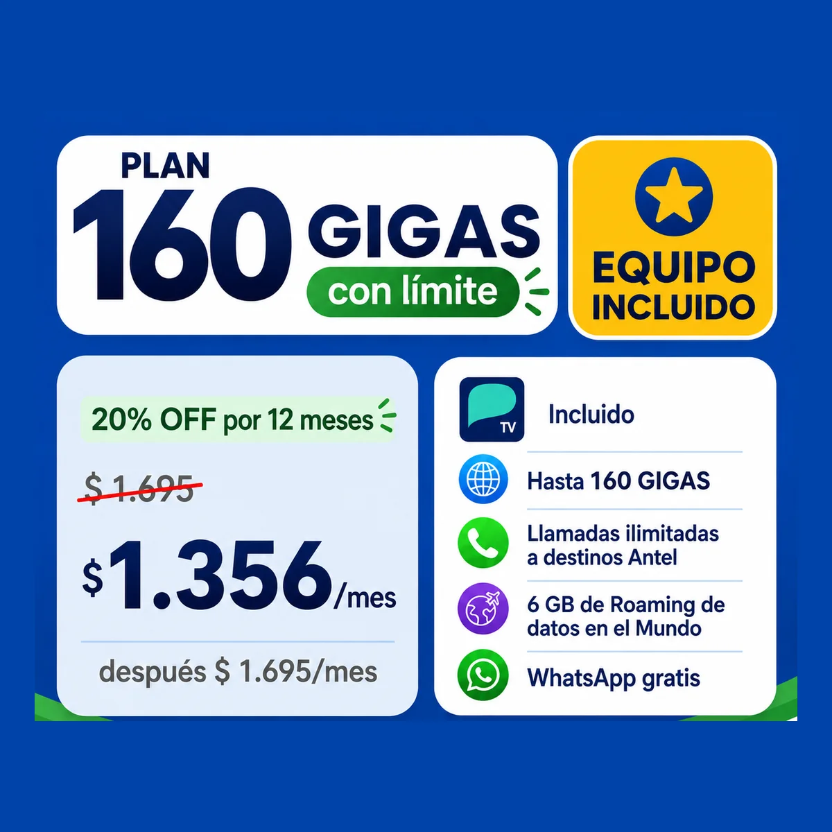 PLAN 160GB PLUS 2